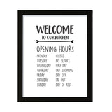 Welcome To Our Kitchen, Framed Wall Art, Home Décor Prints