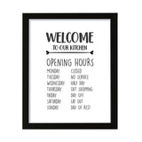 Welcome To Our Kitchen, Framed Wall Art, Home Décor Prints