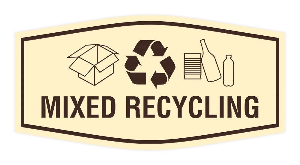 Fancy Mixed Recycling Wall or Door Sign