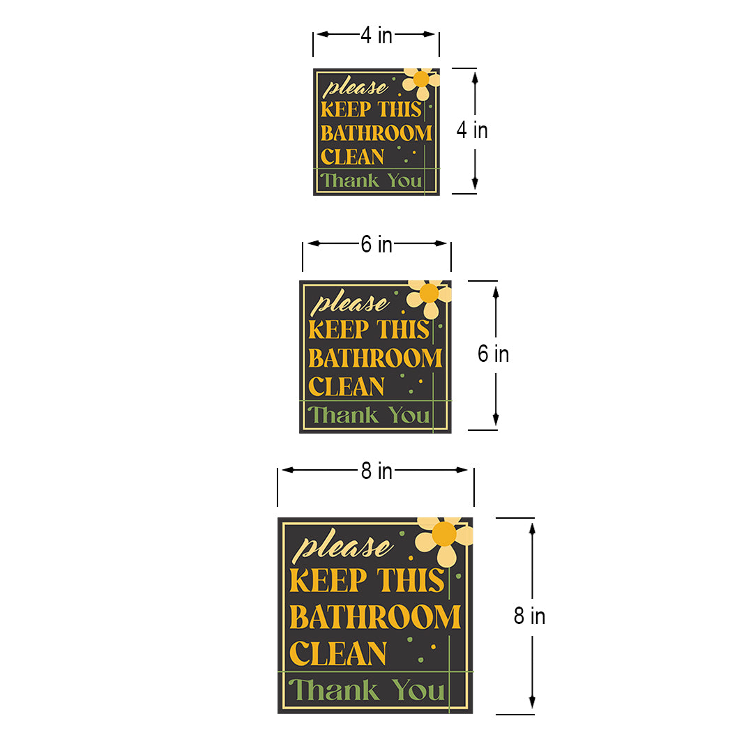 Square Plus Please Keep This Bathroom Clean Thank You Wall or Door Sign | Public Restrooms Signage