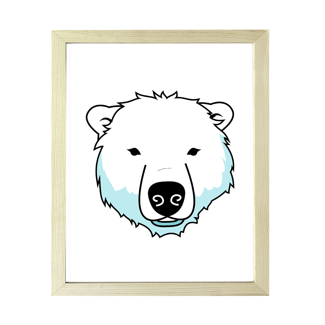 Designs ByLITA Polar Bear, Wall Print Animals Art | Family Presents | Bedroom | Stylish Kindergarten Decor