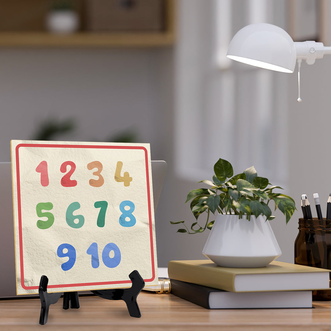 1 2 3 4 5 6 7 8 9 10 5"x 5" Square Table Sign With Acrylic Easel | Motivational Home Decor