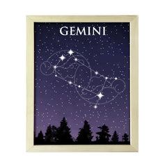 Designs ByLITA Gemini Zodiac Sign Night Sky, Wall Print Art | Home and Office Decor | Astrology Star Sign Bedroom Decoration | Perfect Gift