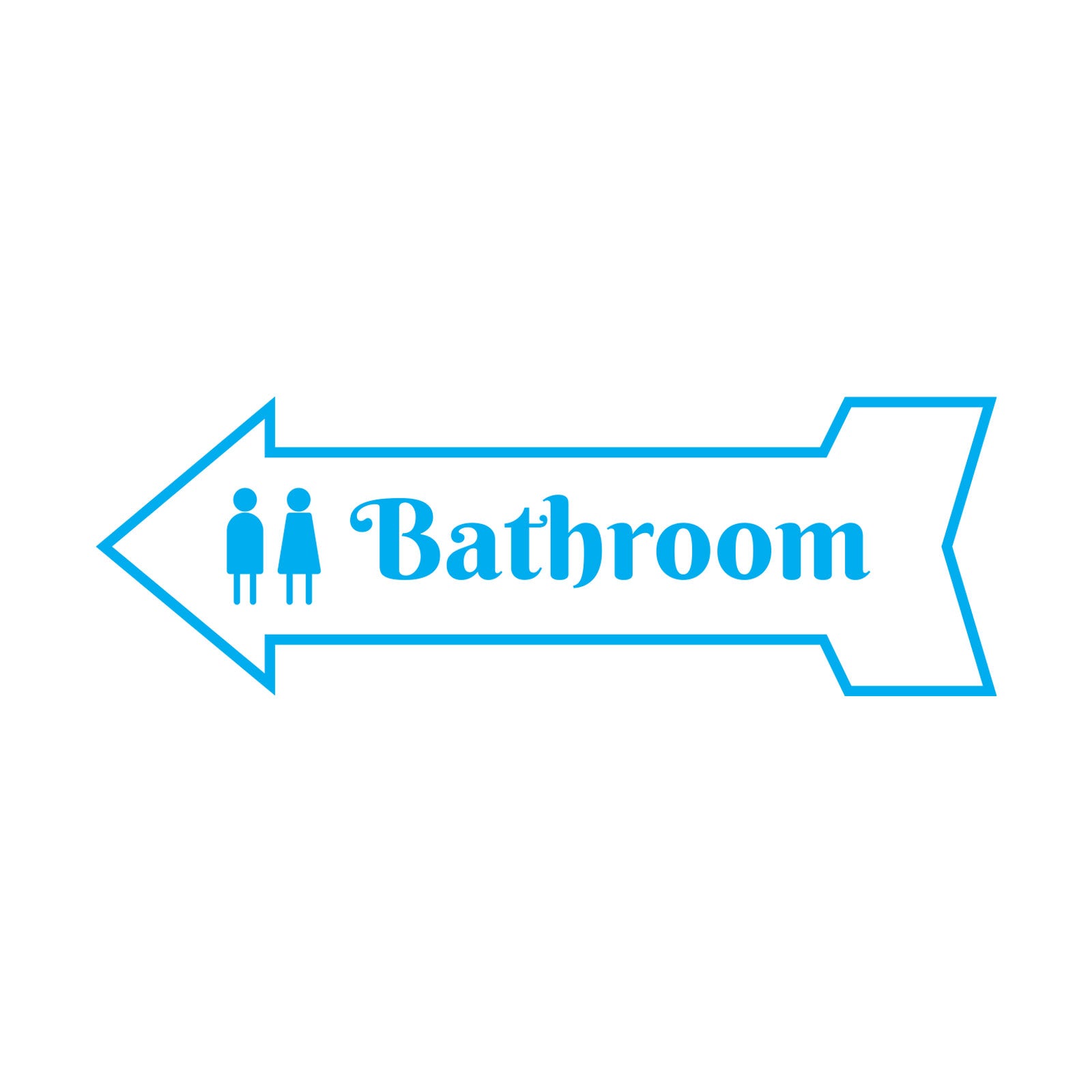 Arrow Shape Bathroom 12x4" Wall or Door Sign | Restrooms Signage