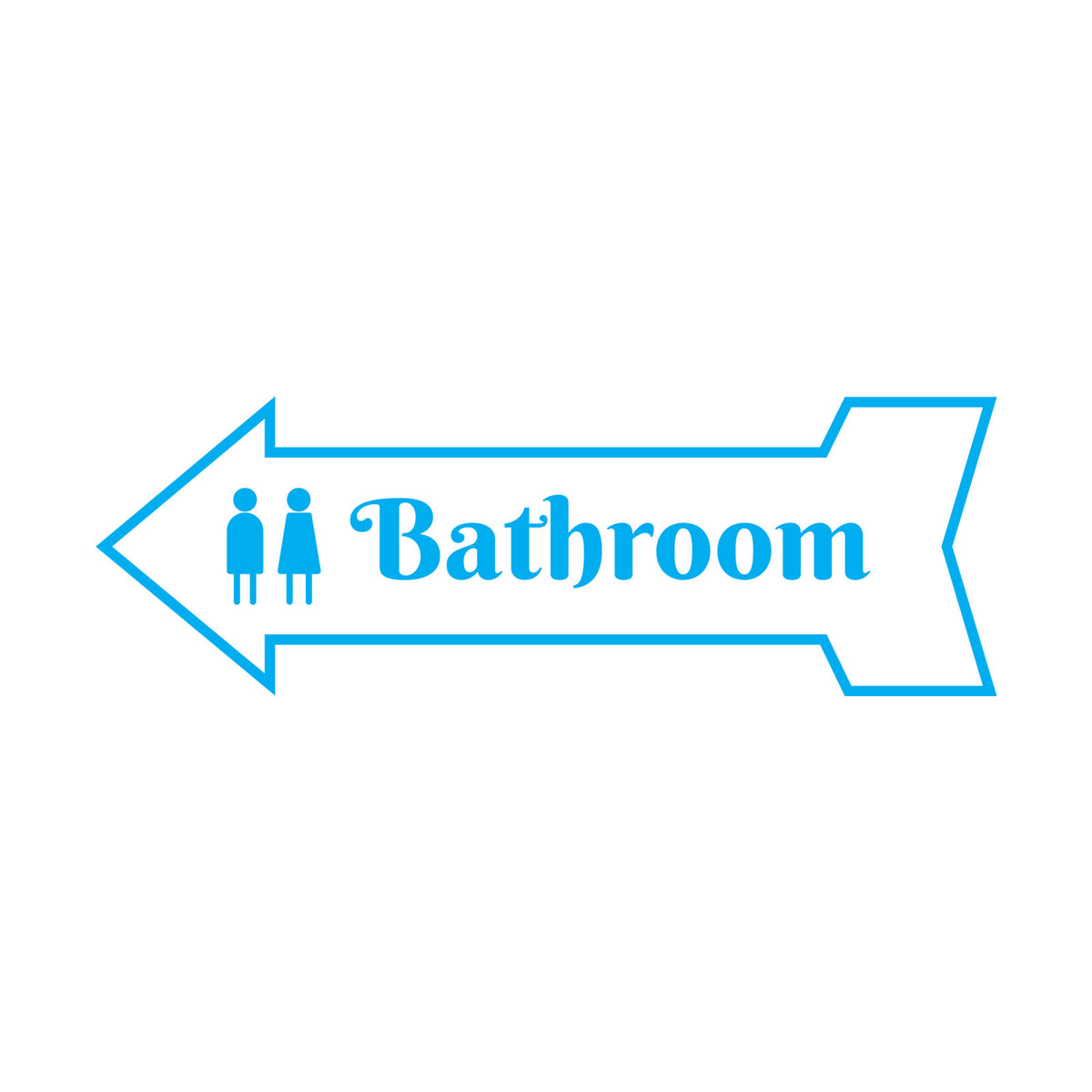 Arrow Shape Bathroom 12x4" Wall or Door Sign | Restrooms Signage