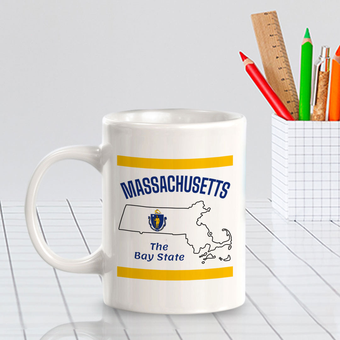Designs ByLITA Massachusetts: The Bay State 11oz Plastic or Ceramic Coffee Mug | State Pride Collection