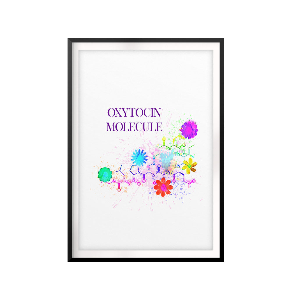 Oxytocin Molecule UNFRAMED Print Science Wall Art