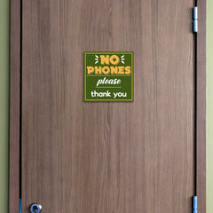 Square Plus No Phones Please Thank You Wall or Door Sign | Public Spaces Signage