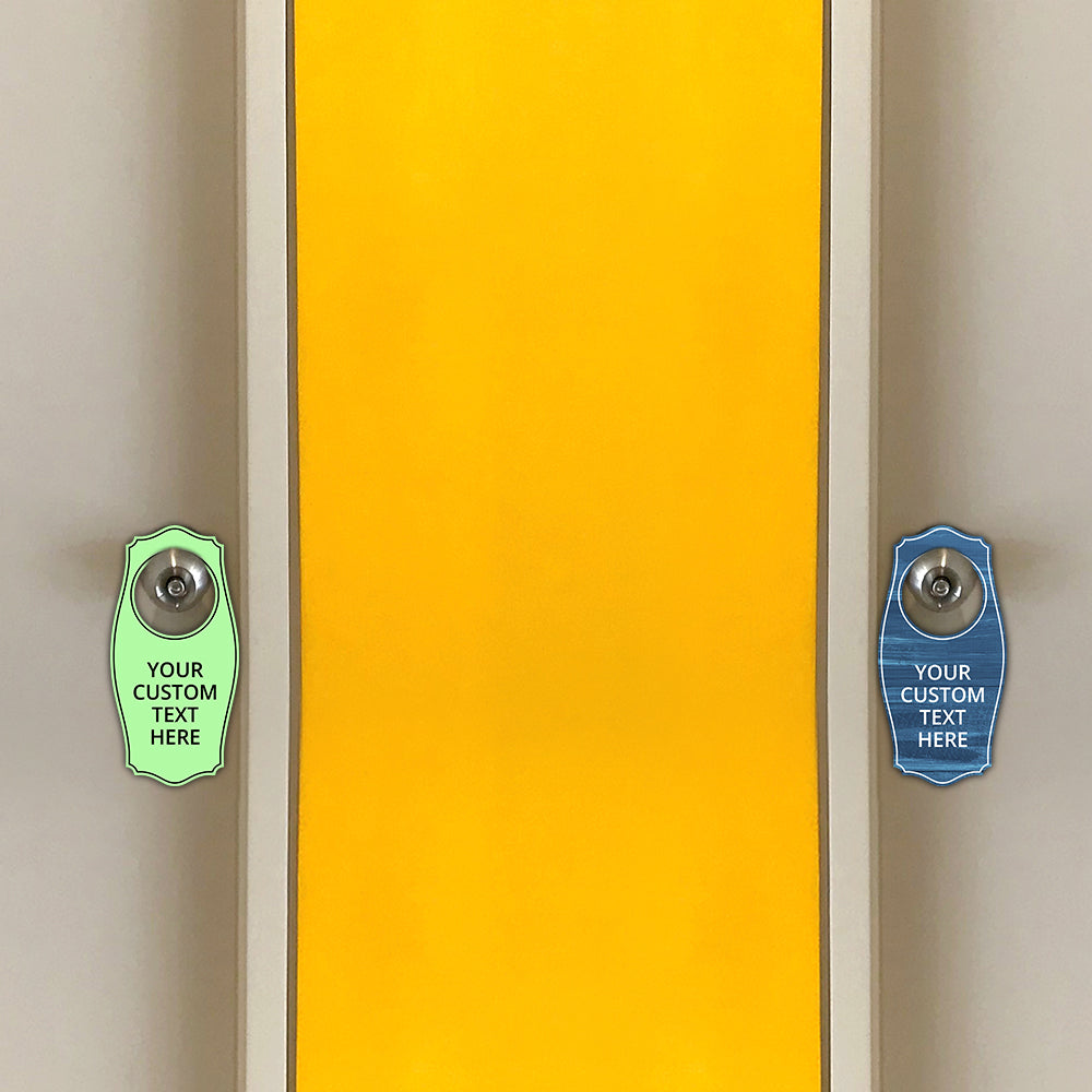 Custom Full Color With Your Logo Door Hangers (4 x 8") | Personalized Door Handle Signs for Homes and Businesses | Create Your Own Message