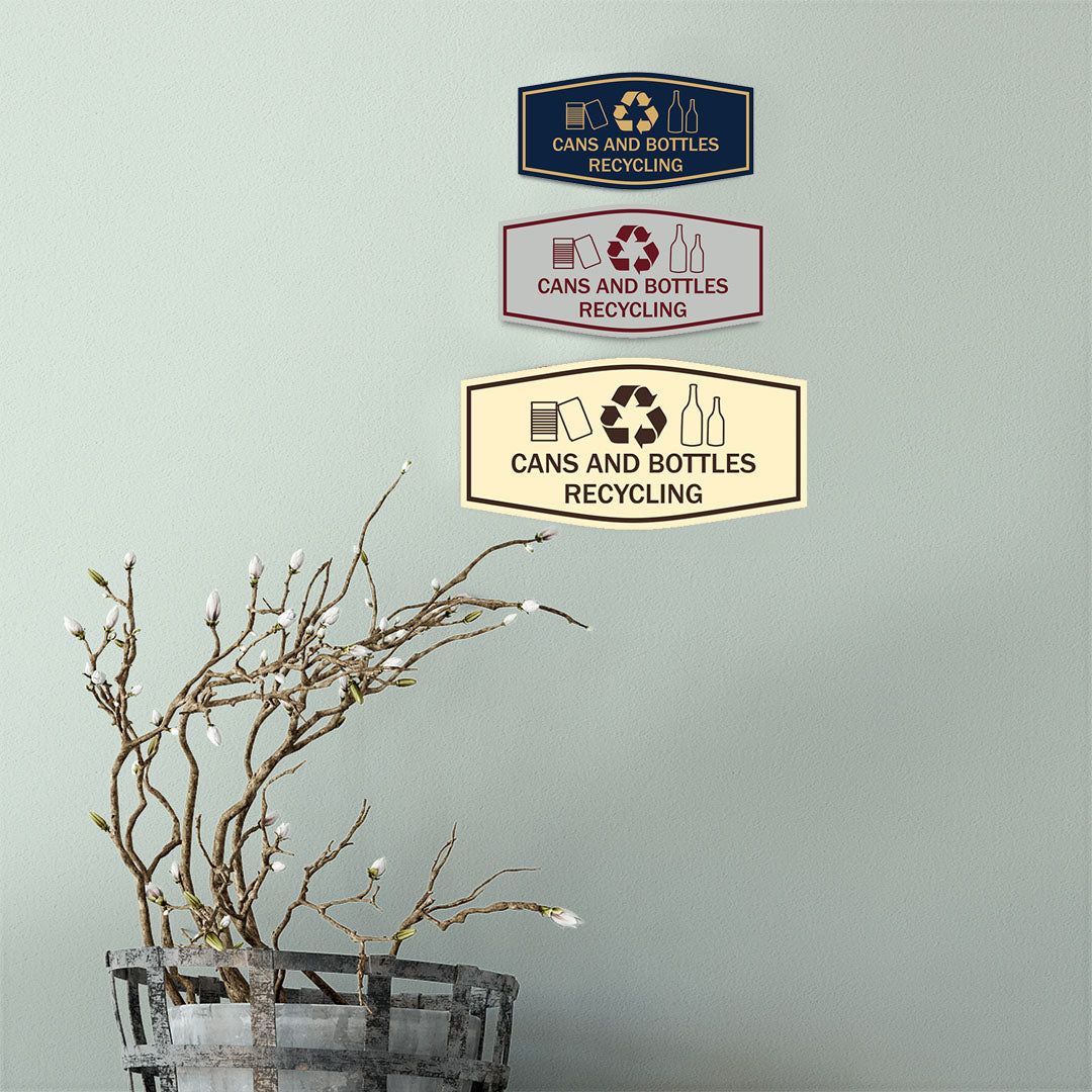 Fancy Cans and Bottles Recycling Wall or Door Sign