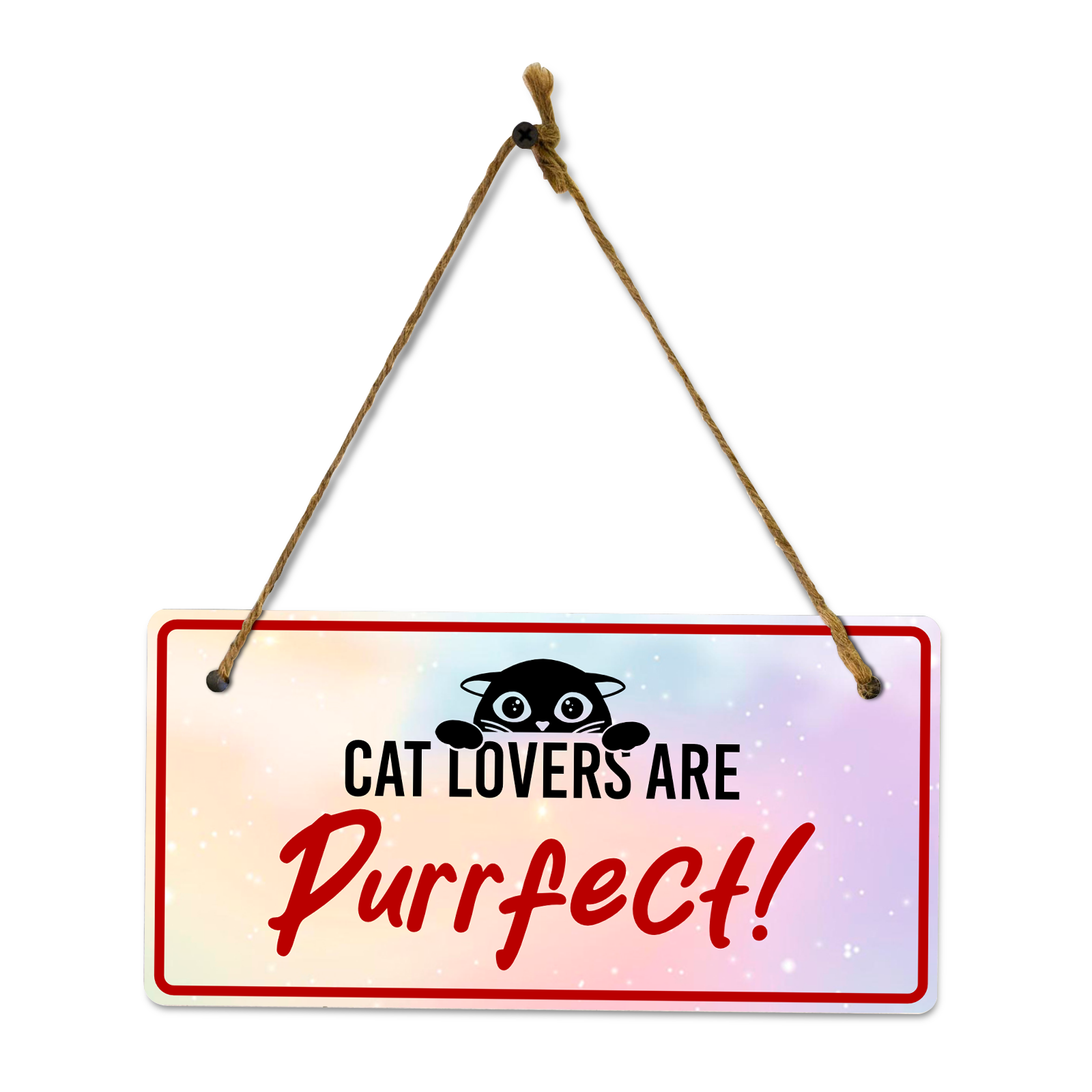 Cat Lovers Home Decor 5x10 Hanging Plus Wall or Door Sign