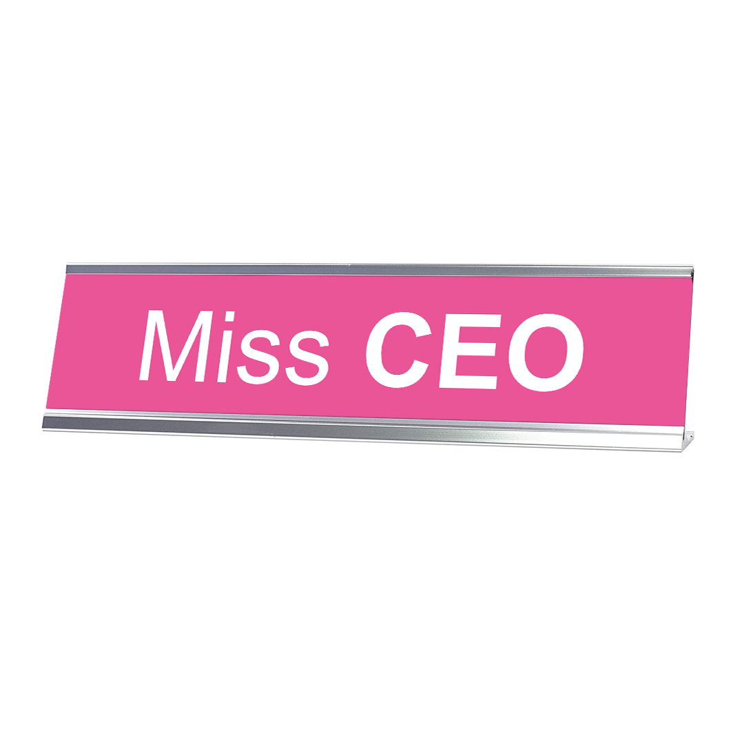 Miss CEO Silver Frame Desk Sign (2 x 8")