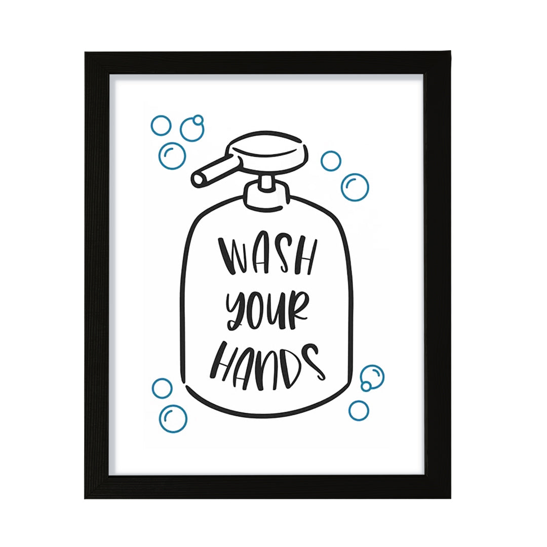 Wash Your Hands, Bathroom Framed Wall Art, Home Décor Prints