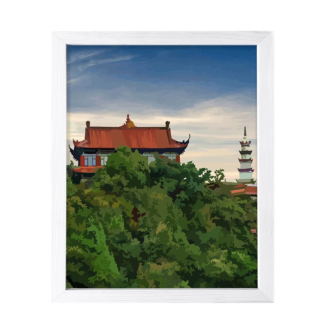 Designs ByLITA Oriental Treetop Temple, Wall Print Art | Old Masterpieces | Stylish Modern Decoration For The Home and Office