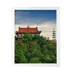 Designs ByLITA Oriental Treetop Temple, Wall Print Art | Old Masterpieces | Stylish Modern Decoration For The Home and Office