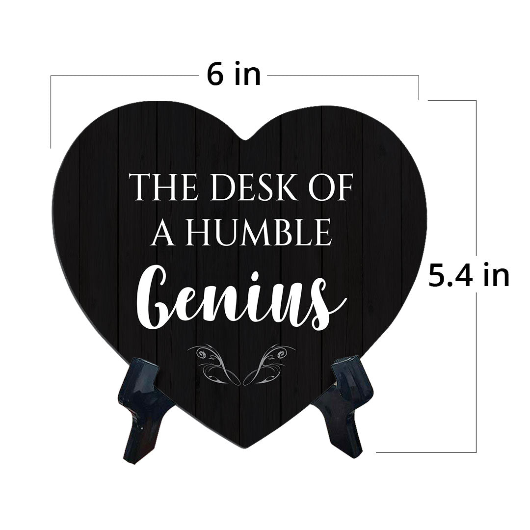 Home & Office Desk Decor Heart Table Sign with Acrylic Stand (6x5“)