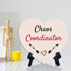 Home & Office Desk Decor Heart Table Sign with Acrylic Stand (6x5“)