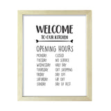 Welcome To Our Kitchen, Framed Wall Art, Home Décor Prints