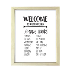 Welcome To Our Kitchen, Framed Wall Art, Home Décor Prints