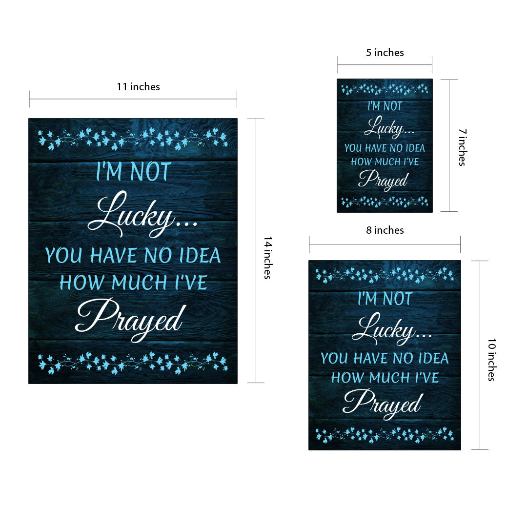 Designs ByLITA I'm Not Lucky... You Have No Idea How Much I've Prayed, Framed Wall Art Print | Religious Church & Home Decor