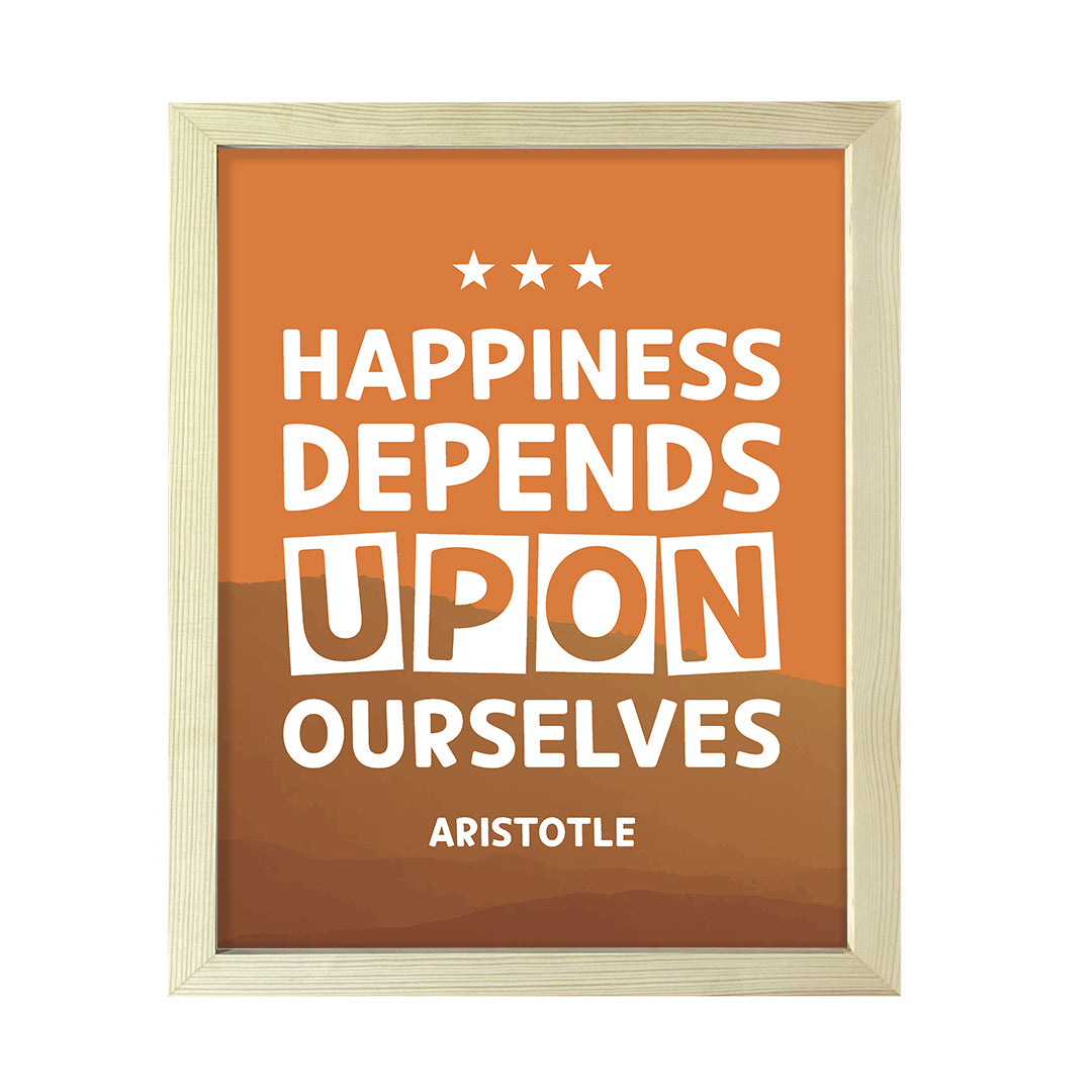 Designs ByLITA Happiness depends upon ourselves - Aristotle Framed Print Inspirational Wall Art