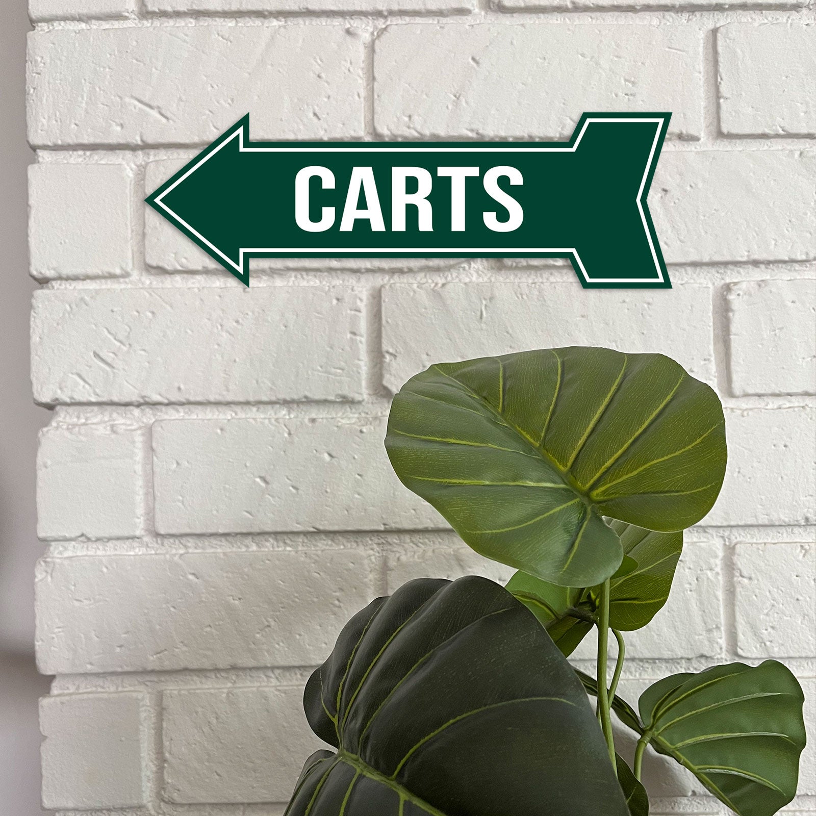 Arrow Shape Carts 12x4" Wall or Door Sign | Golf Signage