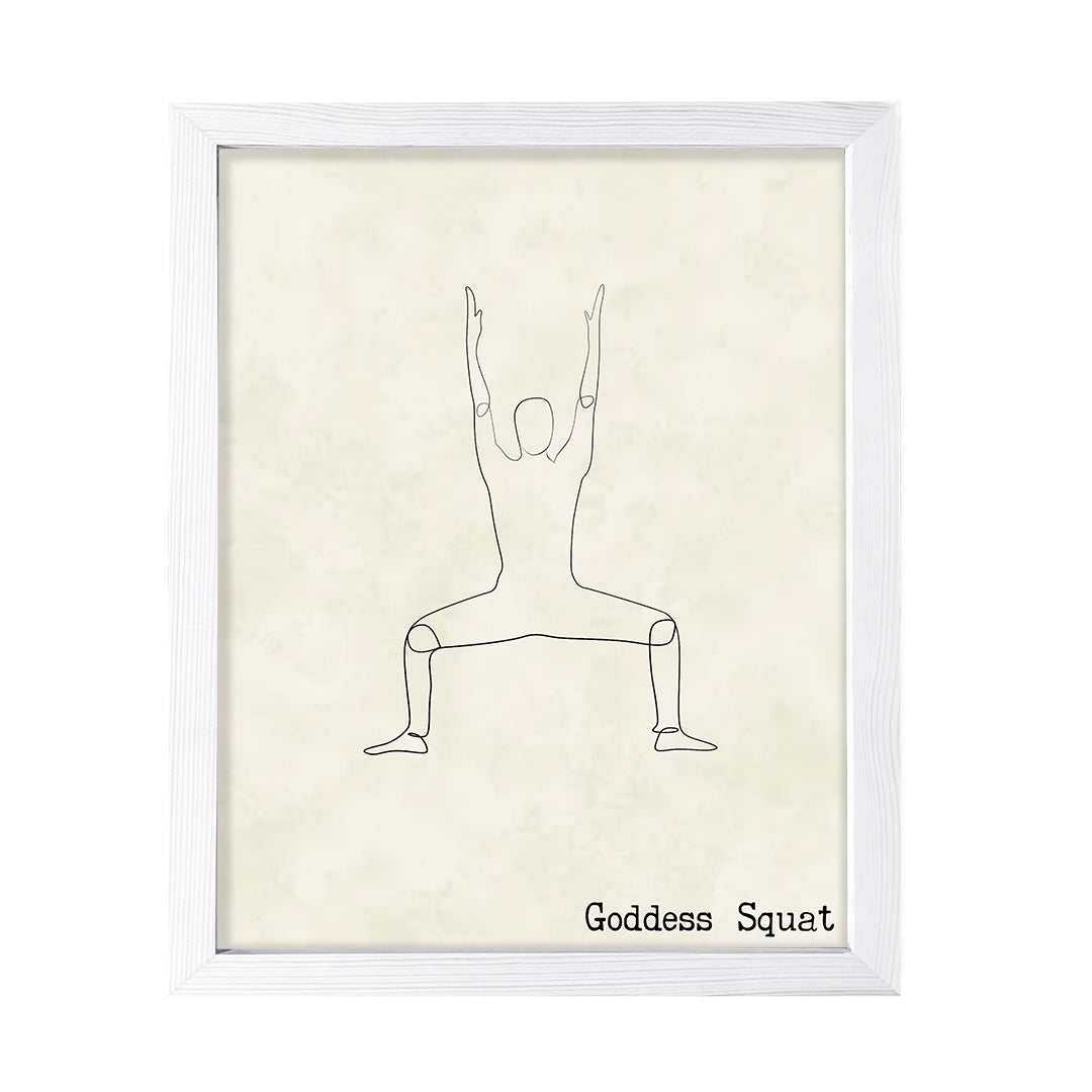 Goddess Squat, FRAMED Print Yoga Wall Art