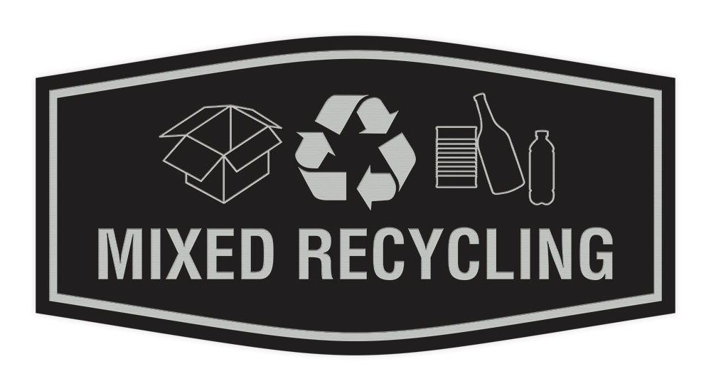 Fancy Mixed Recycling Wall or Door Sign