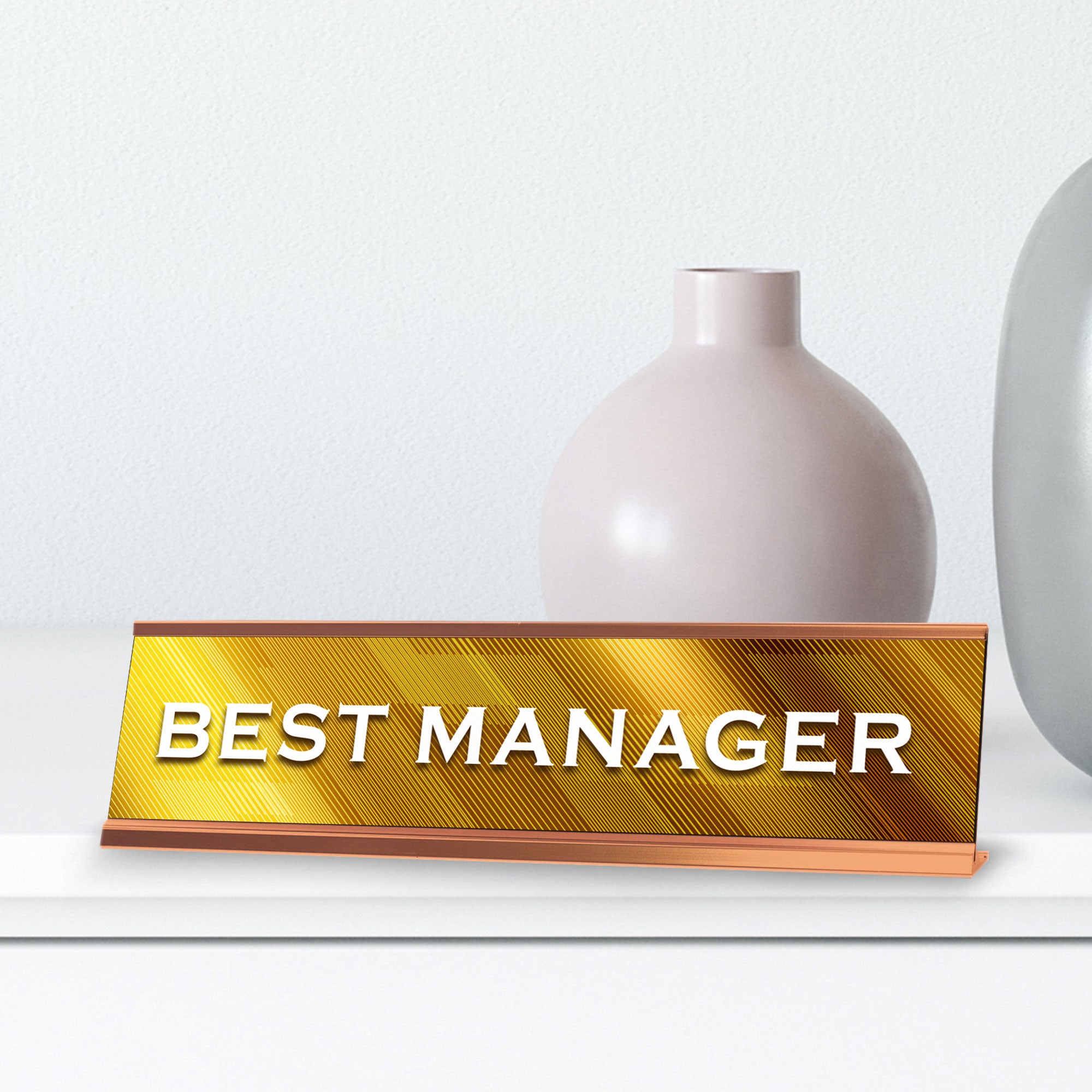 Signs ByLITA Best Manager Silver Frame, Novelty Desk Sign (2x8?)