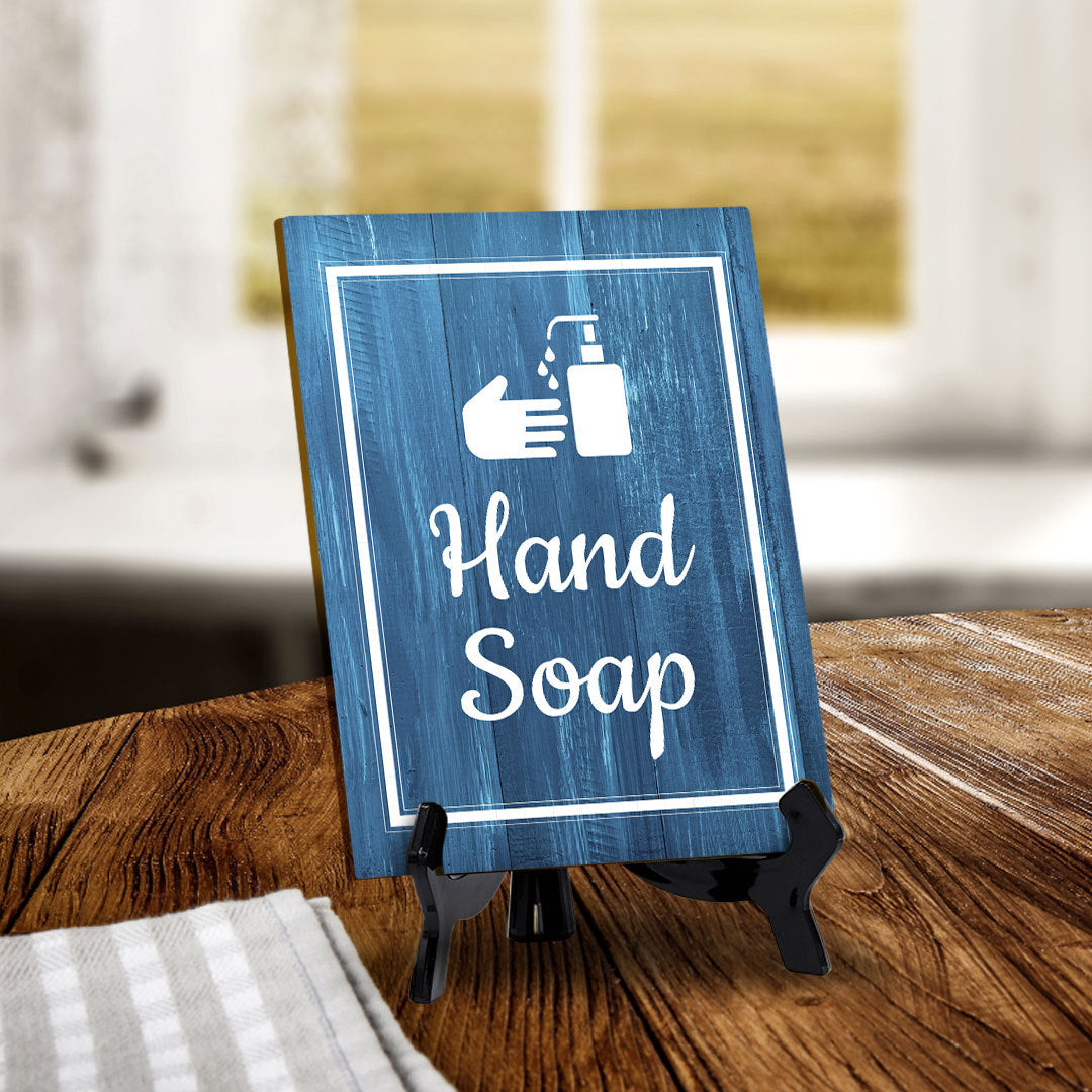 Signs ByLITA Hand Soap Restroom Table Sign with Acrylic Stand (6x8“) 2