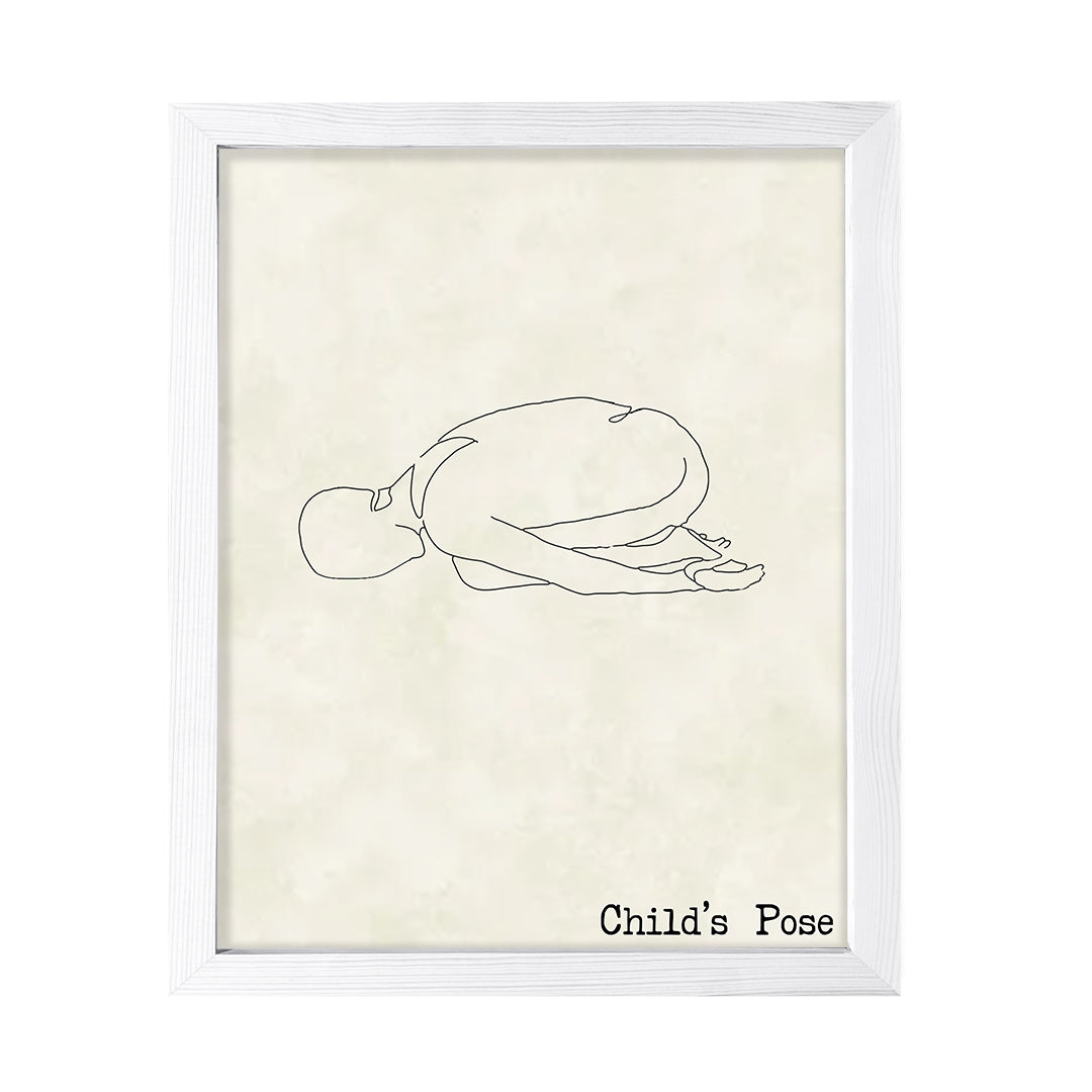 Child's Pose, FRAMED Print Yoga Wall Art