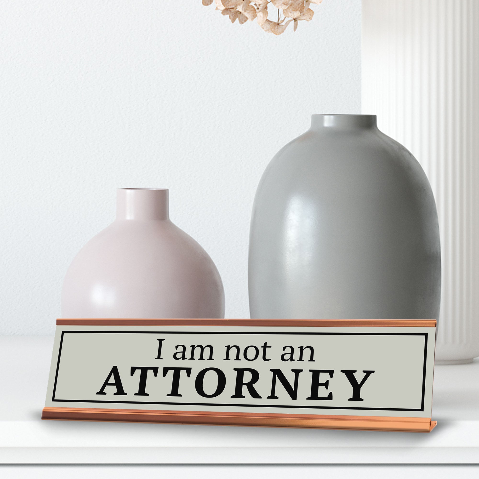 Signs ByLITA I Am Not An Attorney Gold Frame Desk Sign (2x8")