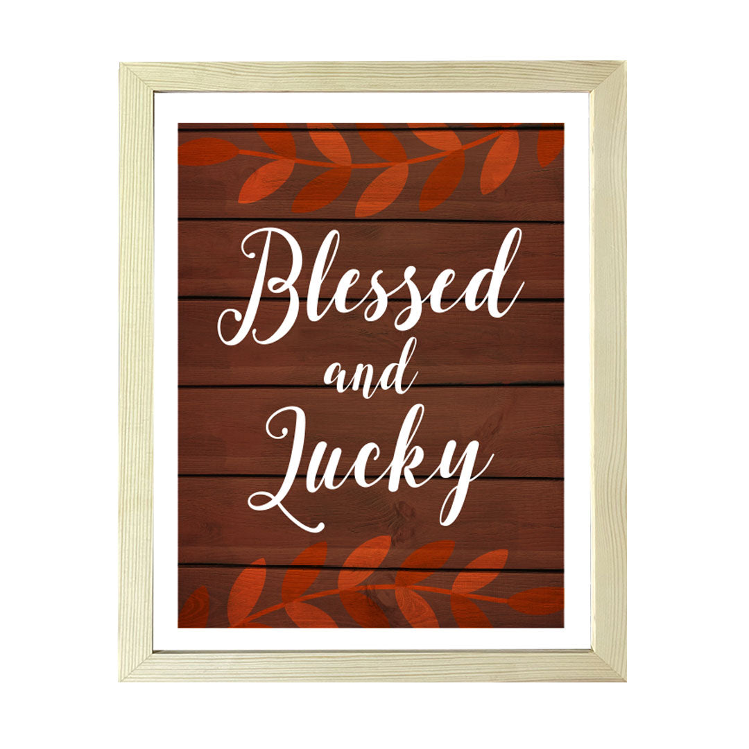 Designs ByLITA Blessed And Lucky, Framed Wall Art Print | Religious Church & Home Decor