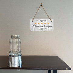 Would Sleep Here Again 5x10 Hanging Plus Wall or Door Sign | Bedroom Hotel Décor