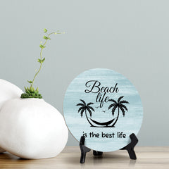 Signs ByLITA Round Beach Life Is The Best Life Table Sign (5x5")