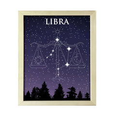 Designs ByLITA Libra Zodiac Sign Night Sky, Wall Print Art | Home and Office Decor | Astrology Star Sign Bedroom Decoration | Perfect Gift