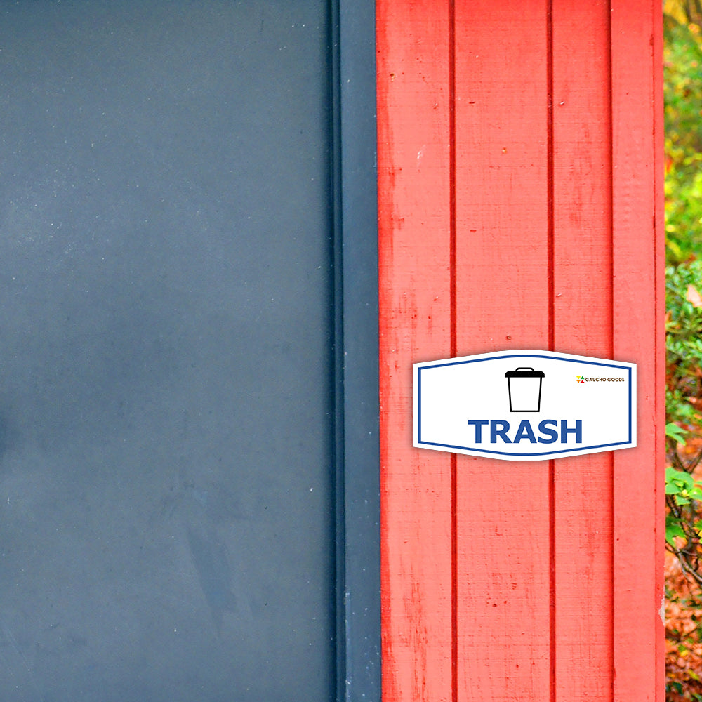 Fancy Plus | Trash Wall or Door Sign | Customizable with Your Company Logo | Durable & Easy to Install