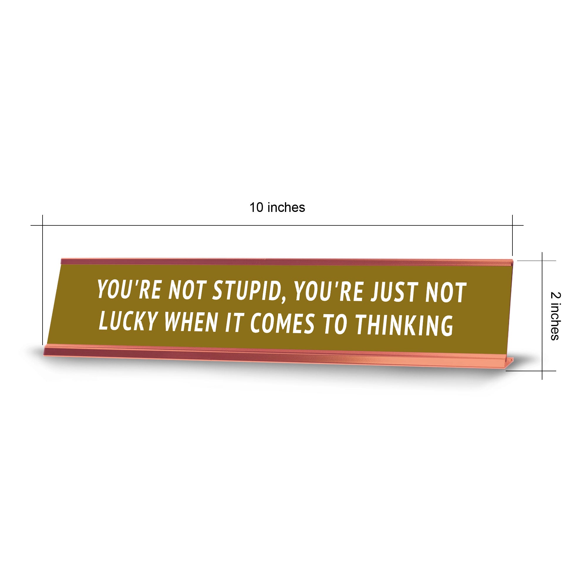 You're Not Stupid, You're Just Not Lucky When It Comes To Thinking Desk Sign (2x10") | Funny Office Decor