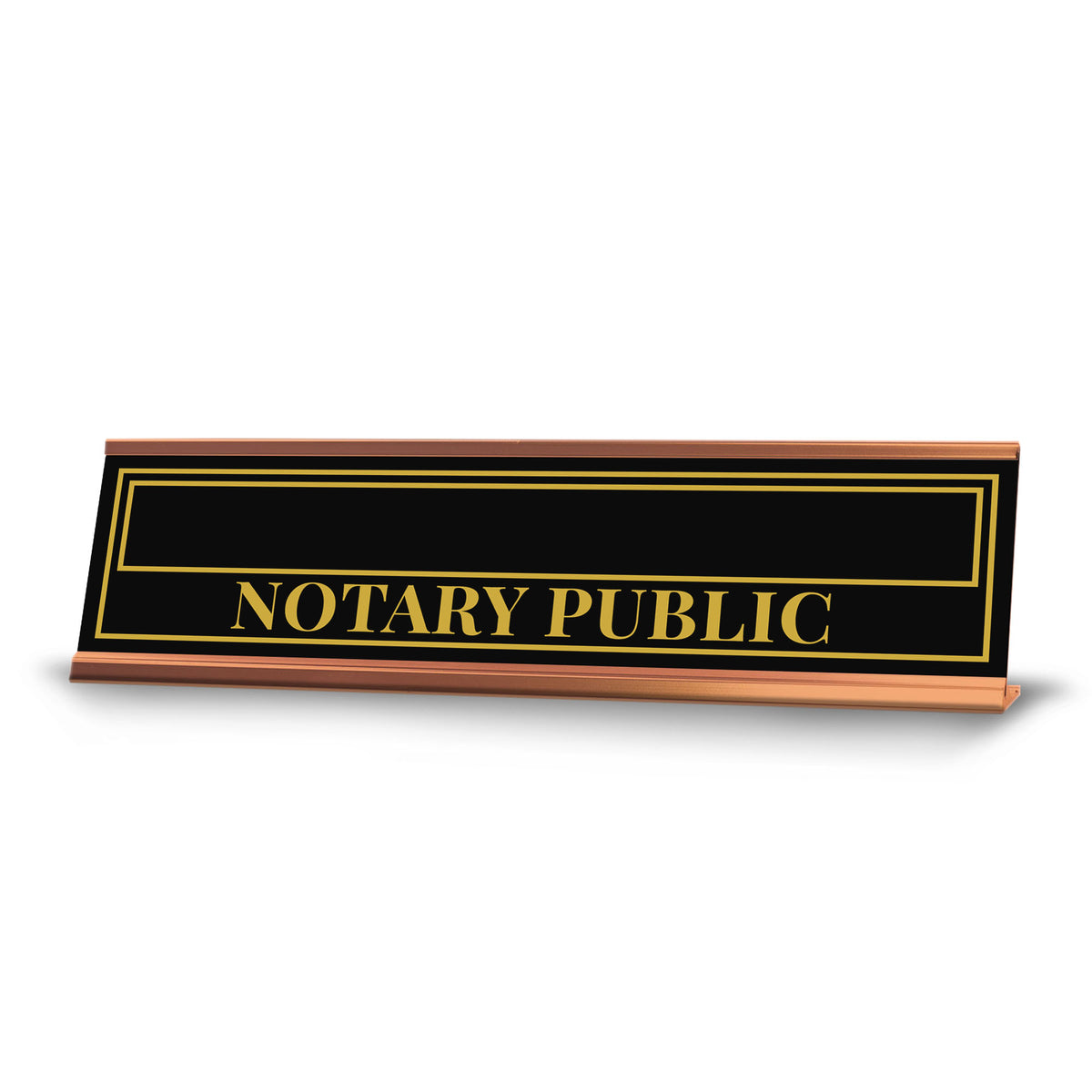 Signs ByLITA Custom Name Notary Public Gold Frame Desk Sign (2x8")