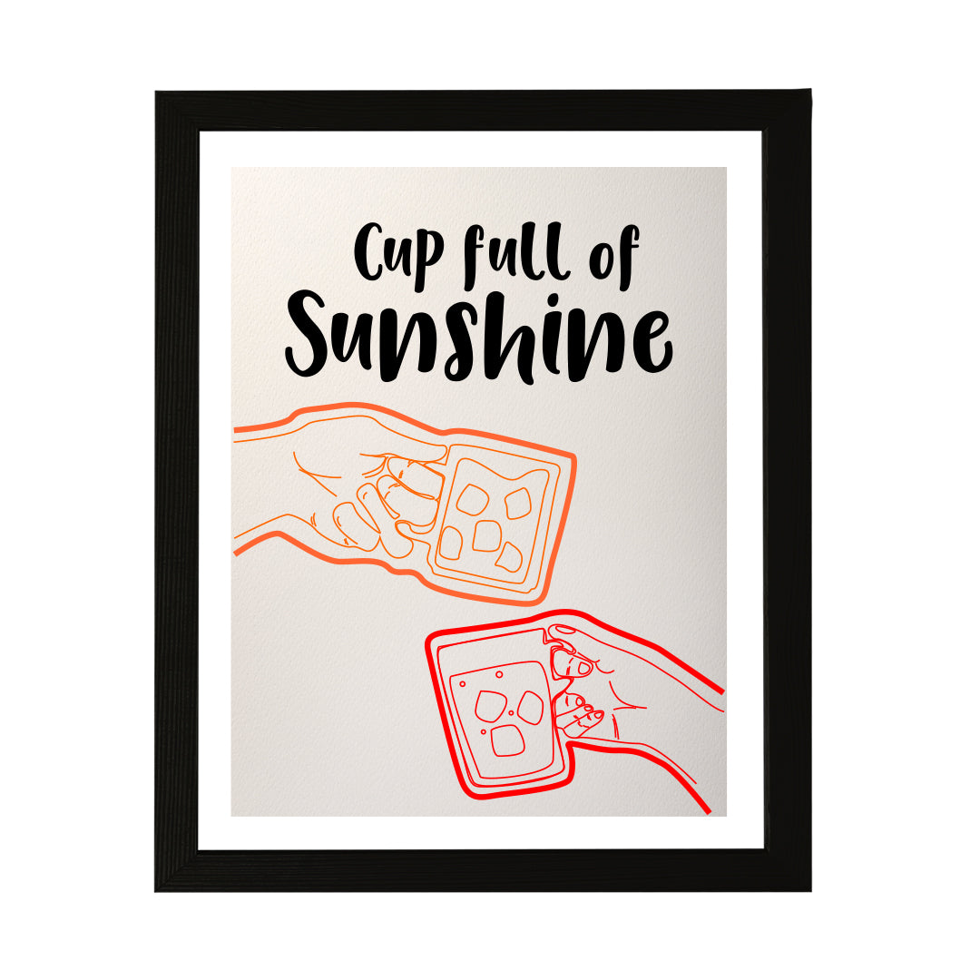 Designs ByLITA Cup Full of Sunshine, Wall Print Art | Retro Bar Decoration
