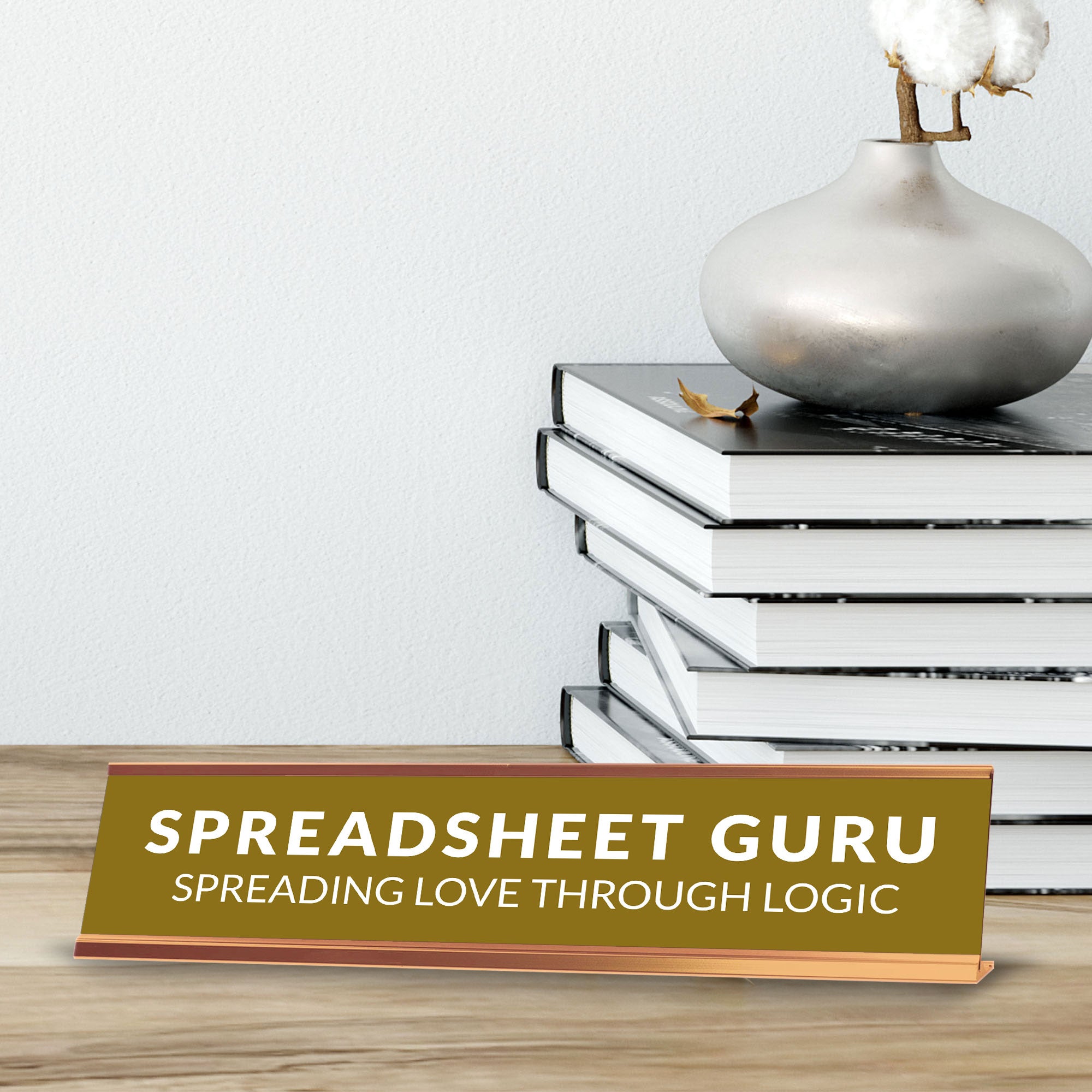 Spreadsheet Guru Spreading Love Through Logic 2 x 10" Desk Sign | Funny Office & Home Decor