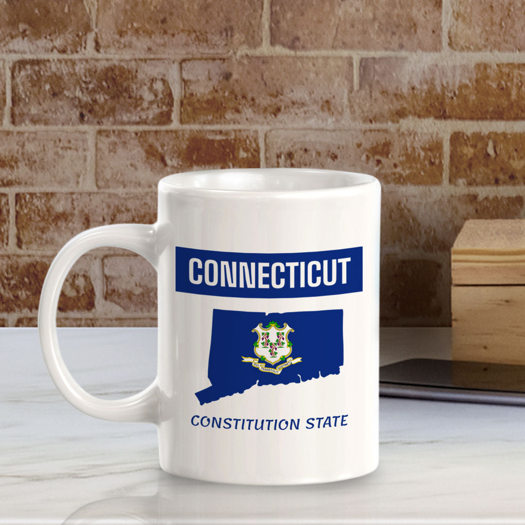 Designs ByLITA Connecticut: Constitution State 11oz Plastic or Ceramic Coffee Mug | State Pride Collection
