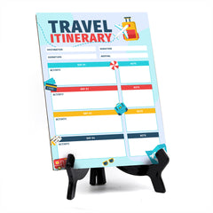 Travel Itinerary Dry Wipe Liquid Chalk Table Sign (6x8") Office And Home Reminders | Personal Schedule | No Pen Included