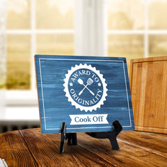 Signs ByLITA Award to Originality Cook Off, Table Sign with Acrylic Stand (8 x 6")