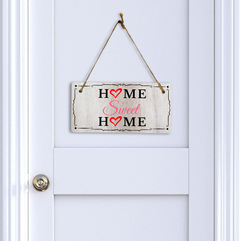 Home Sweet Home 5x10 Hanging Wall or Door Sign | Warm Welcoming Signage For Homes