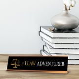 Signs ByLITA #1 Law Adventurer Gold Frame Lawyer Gifts Desk Sign (2x8")