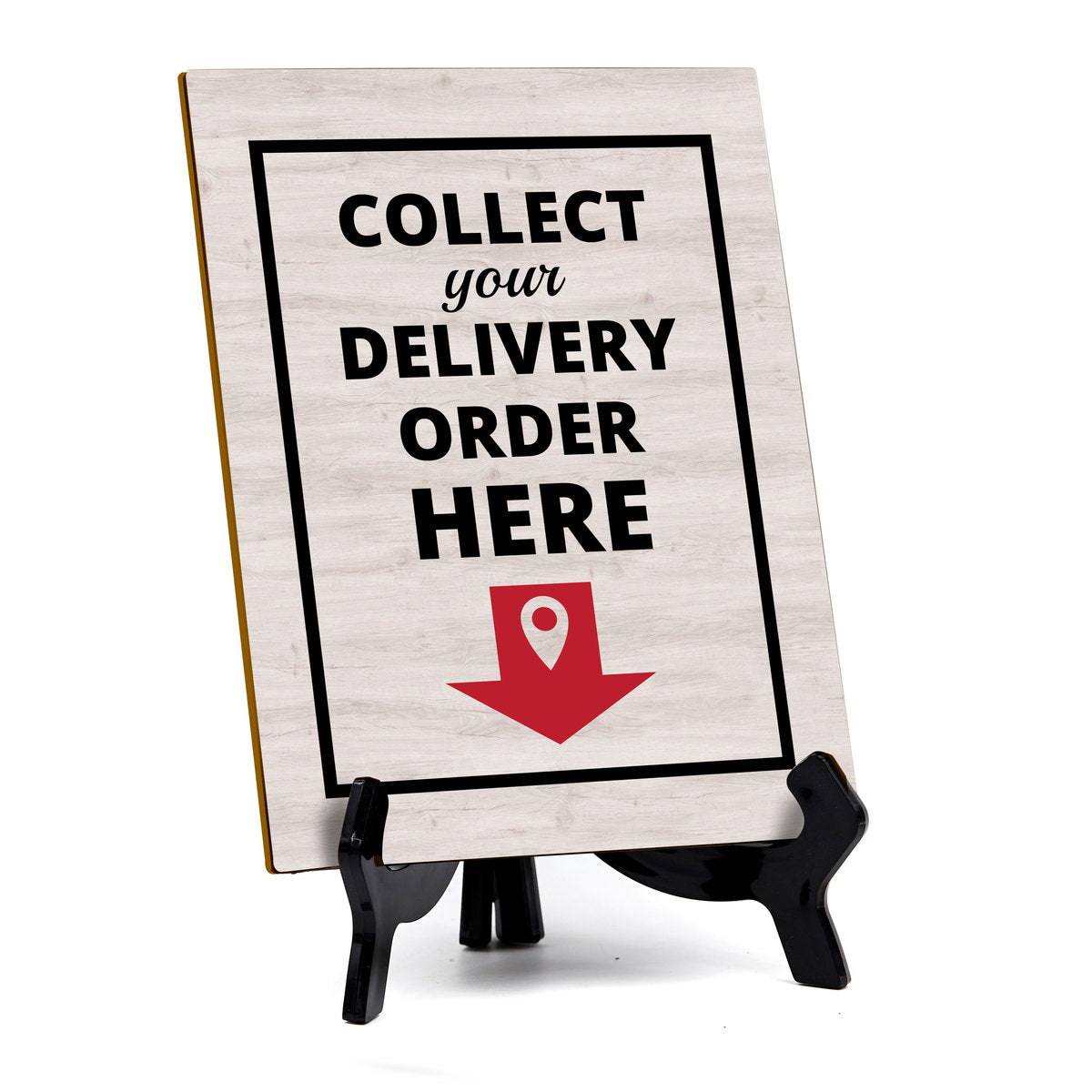 Signs ByLITA Collect your Delivery Order Here Table Sign with Acrylic Stand (6x8“)