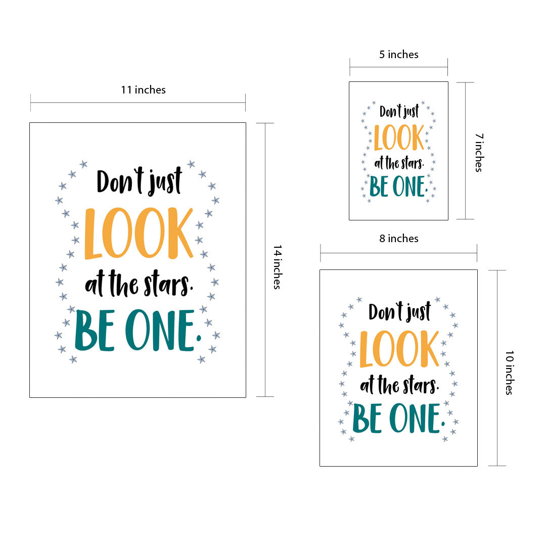 Designs ByLITA Don't Just Look At The Stars. Be One., Wall Print Art | Motivational Home Decor