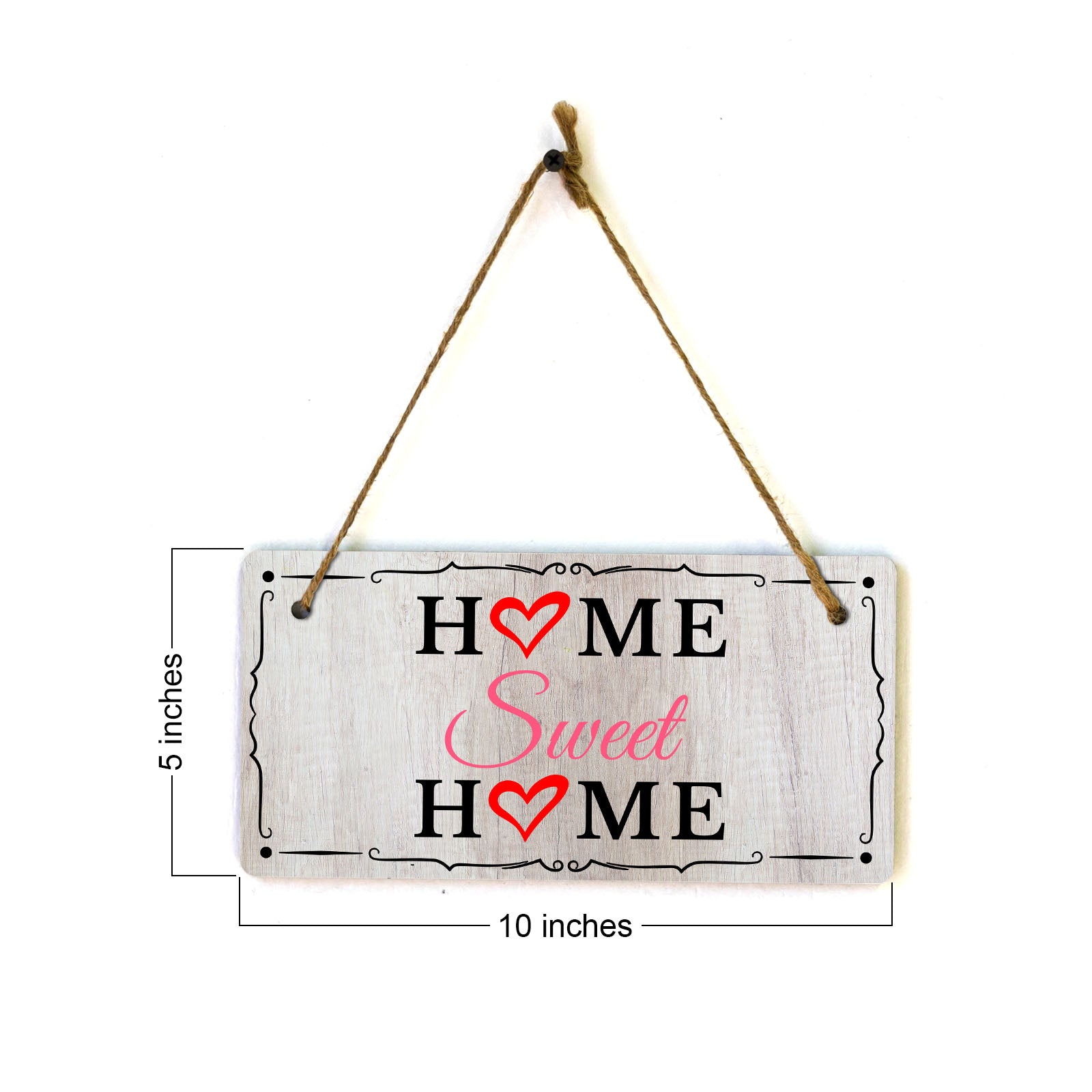 Home Sweet Home 5x10 Hanging Wall or Door Sign | Warm Welcoming Signage For Homes
