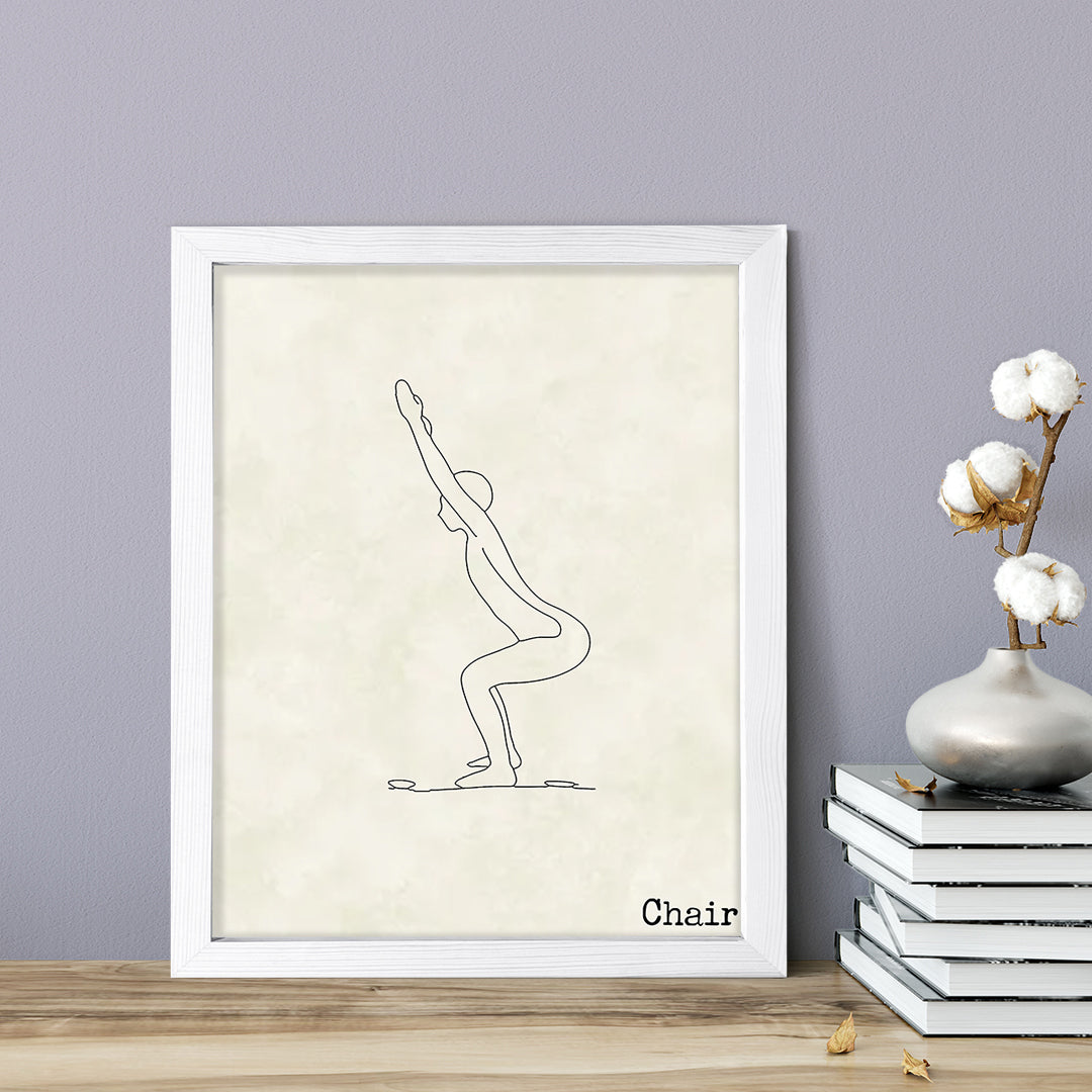 Chair, FRAMED Print Yoga Wall Art